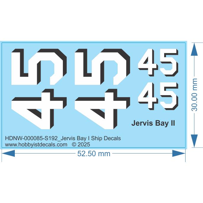 Jervis Bay I Ship Decals - 1/192 - Water Decal