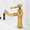 Chrome Basin Faucets Modern Gold Deck Mounted Bathroom Mixer Faucets Black Finish With Diamond High Bathroom Sink Faucet