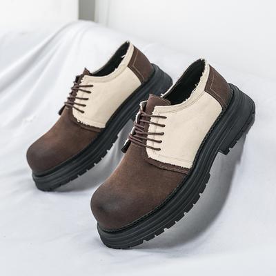 New Classic Derby Shoes Men Casual Comfortable Fashionable Round Head Leather Shoes Men Outdoor Training Work Shoes Size 38-45