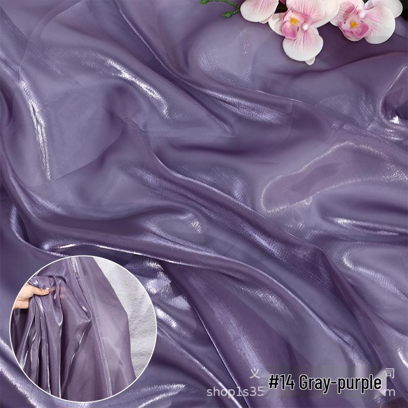 Křišťálová saténová organzová látka na Hanfu, svatební a večerní šaty, dětské oblečení