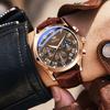 OLEVS Men's Watch, Lightweight, Arm Watch, Waterproof, For Men - Analog Quartz, Lightweight Watch, Brown, Gentleman's Date, Day of the Week, Chronogra