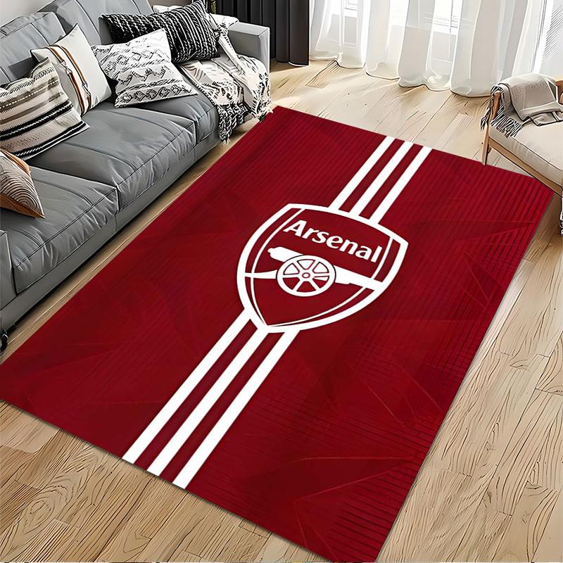 Rotes Arsenal Logo Teppichdesign geeignet als rutschfeste Matte für das Wohnzimmer oder Schlafzimmer Sofa