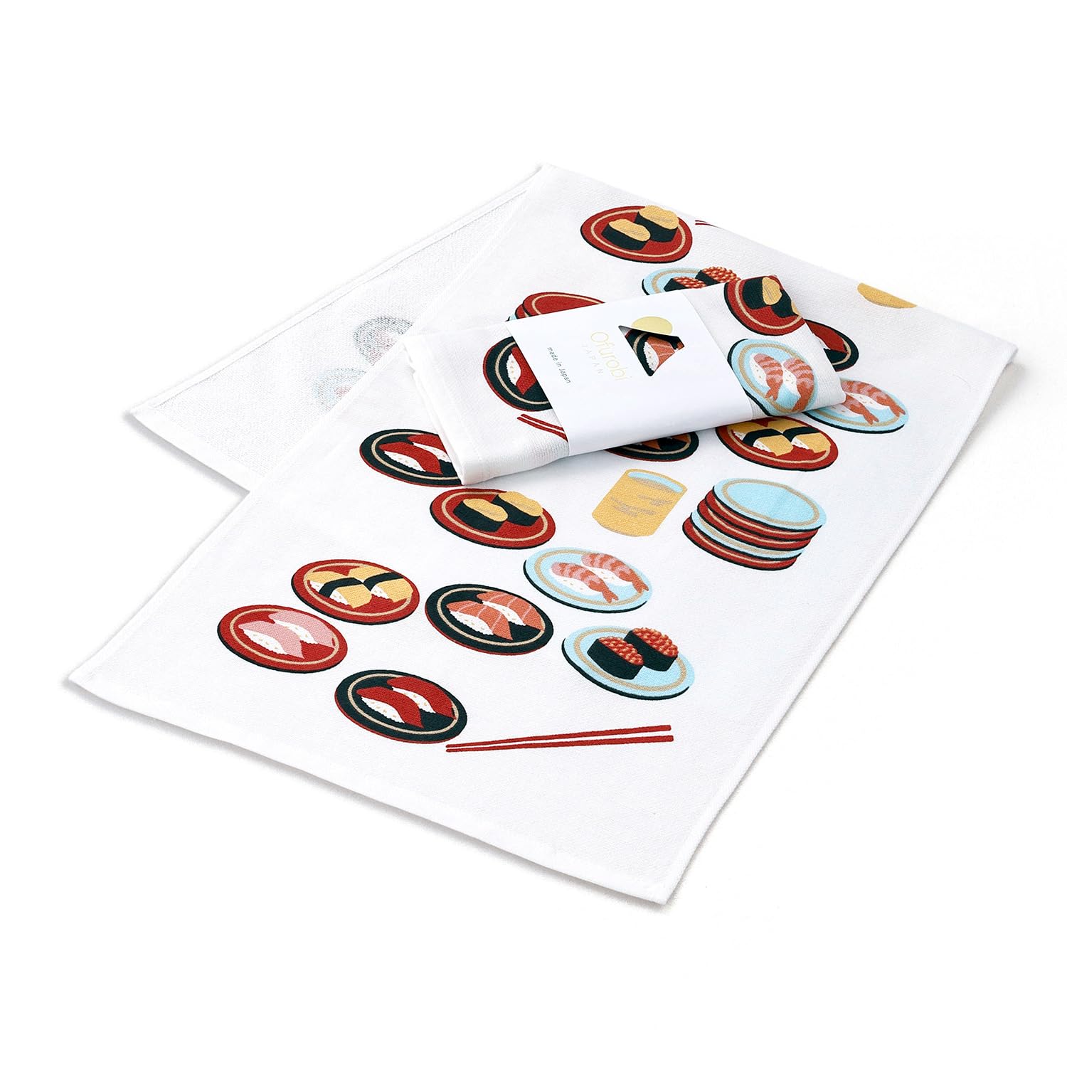 

Towel Museum Tenugui Made in Ofurobi Rotating Sushi 34 x 90 Towel, Japan, Design, White, 100% Cotton, Approx. cm, 23-5152090