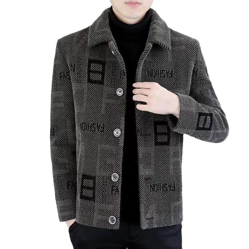 High-end Short Woolen Coat for Men's Autumn and Winter, Korean-style Warm and Thick Casual Jacket