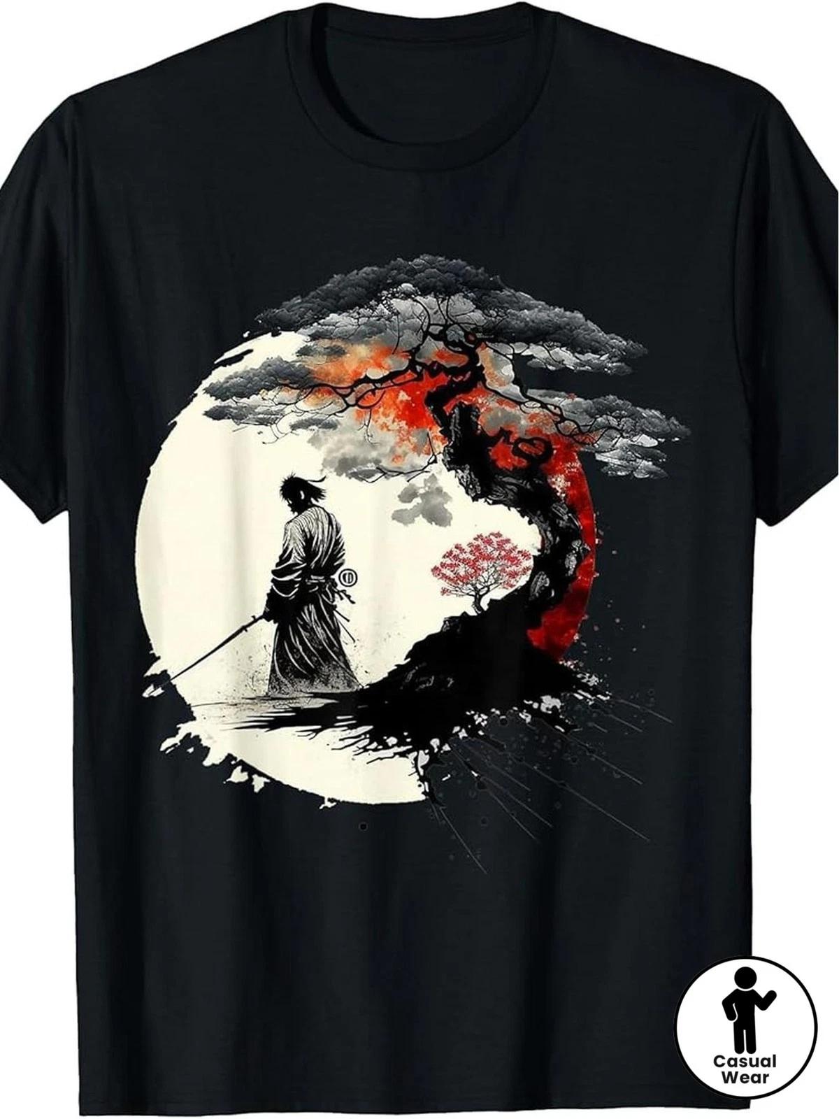 Vintage Japanese Samurai Aikido Bonsai Warrior Graphic T Shirt Retro Tee M