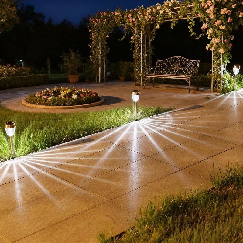 Edelstahl Solar-Gartenleuchten, Hoflampen, LED Garten-Dekorationsleuchten