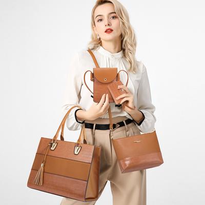 4pcs Bags Set Large Capacity Handheld Women's Handbags Commuter PU Leather Shoulder Bags