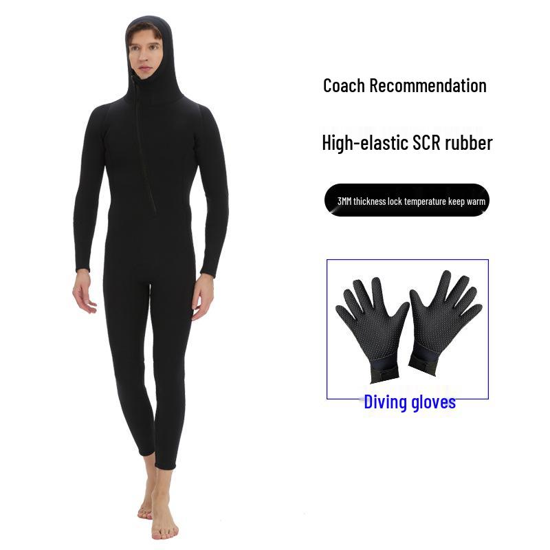 Herren 3mm Neopren Ganzkörper-Neoprenanzug, Rückenreißverschluss, Warm für Schnorcheln & Wintertauchen