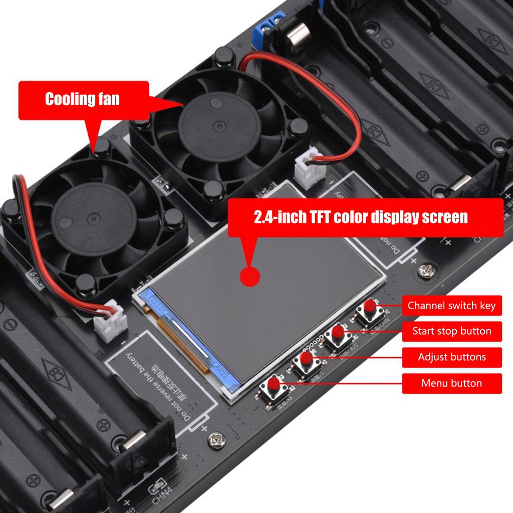 8-kanals litiumbatteritester egnet for 18650 med automatisk lading, utlading og kapasitet, måling av intern motstand