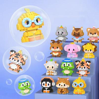 DIY Cartoon Animals Building Block Set Micro ABS Plastics Mini Blocks Construction Includes Tigers Bears MOC Construction Toys