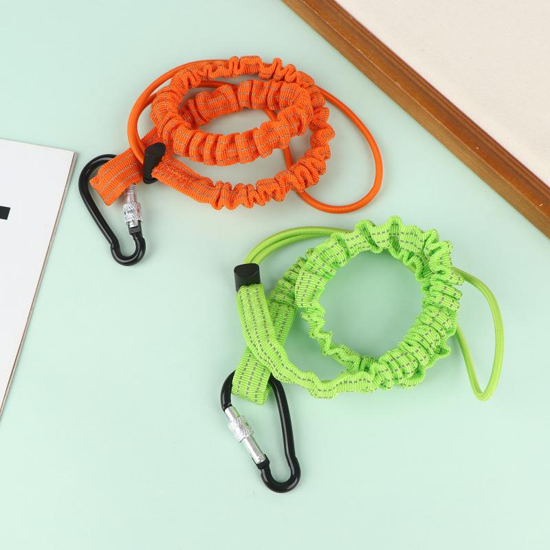 Safety Bungee Tether Tool Lanyard With Carabiner Hook Climbing Working Anti-Falling Safety Rope Aerial Work Climbing Accessories