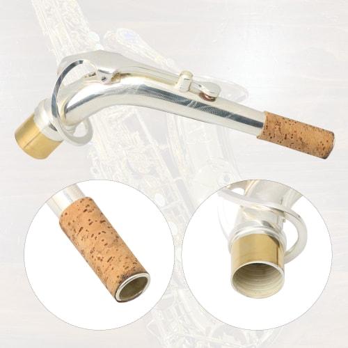 Bstinay Elbow Bend Neck for E-Flat Alto Saxophone, Engraved, Brass, Silver Plated