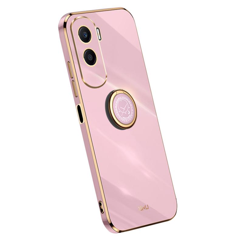 

XINLI For Honor X50i 5G/90 Lite 5G Phone TPU Case Ring Kickstand Electroplating Phone Cover Purple