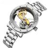 New  Man Watch Luxury Mechanical Watch Men Stainless Steel Automatic Self Wind Watch Skeleton Transparent Hollow Watch