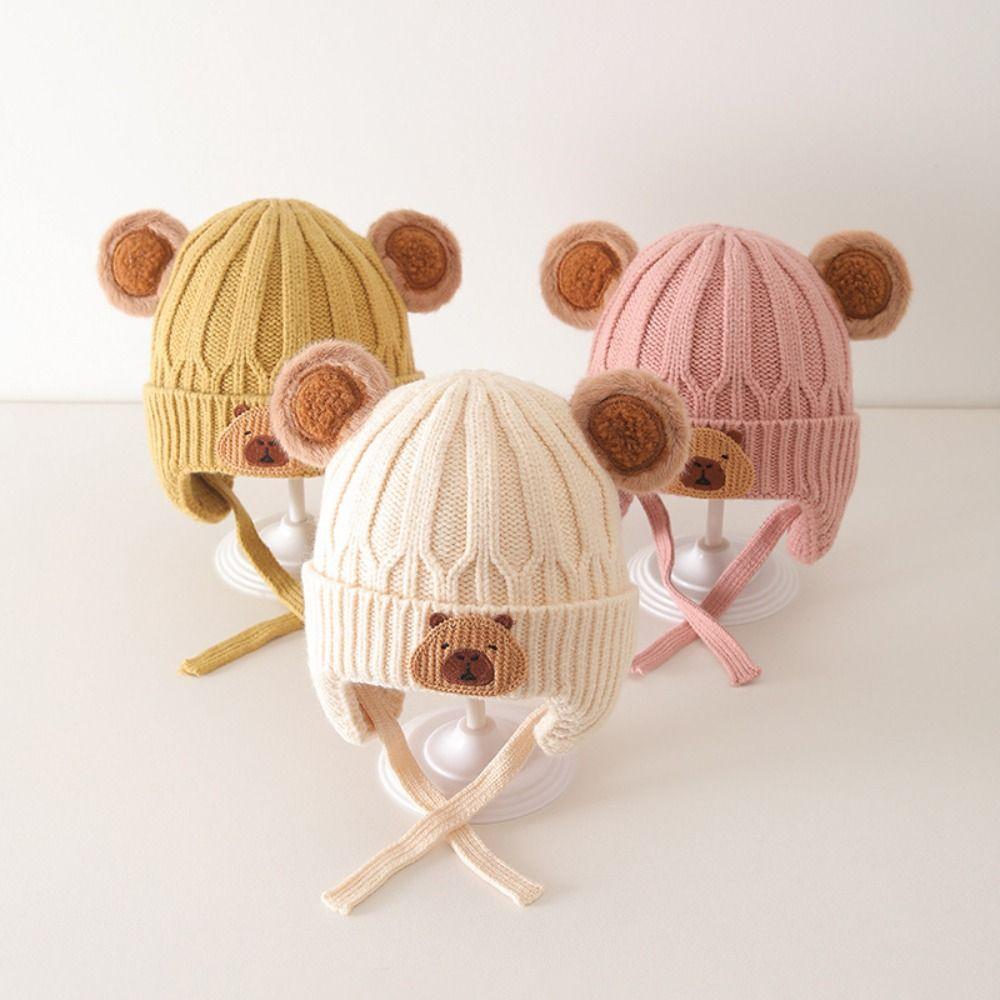 

Милий теплий капелюх Capybara Вітрозахисний захисний навушник Модні пуловери для дитини рожевий