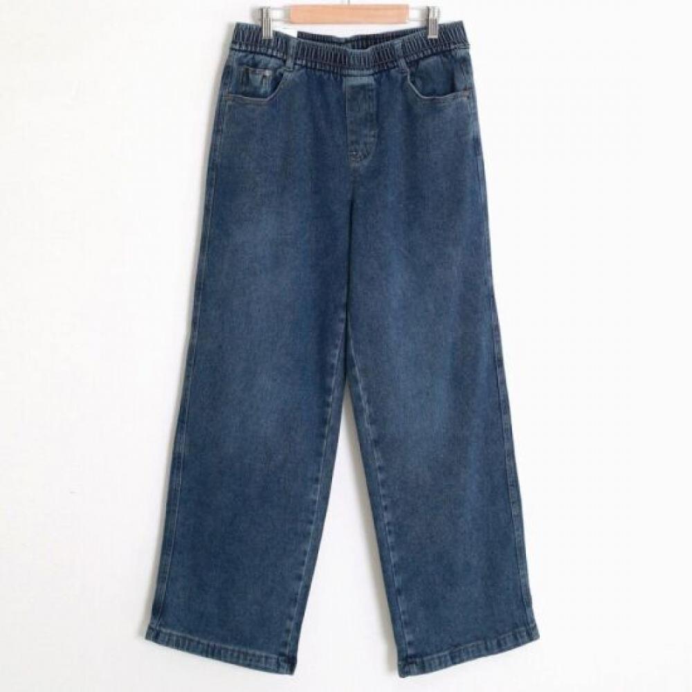 From Heart Women Side Straight Fleece Wide Jeans