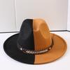 Popolare cappello a cilindro a tesa larga bicolore classico europeo e americano moda uomo e donna stile OL cappello da cowboy cappello jazz