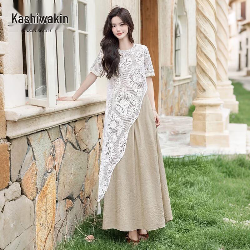 Women s Fashion Hollow Out Two-Piece Dress Set L