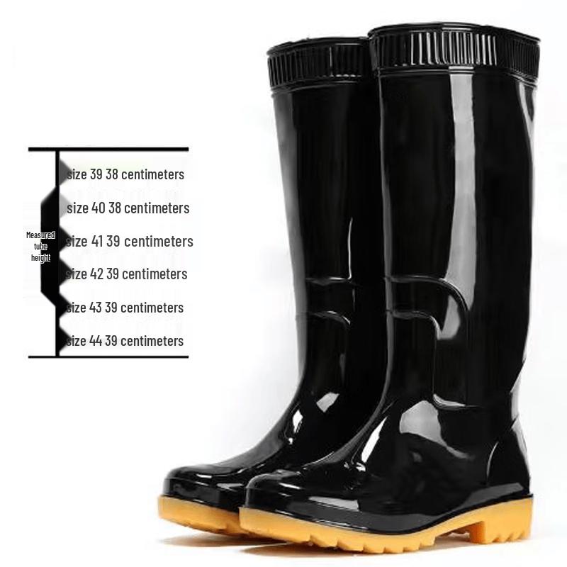 Minshzee Unisex High-Top Waterproof Rain Boots