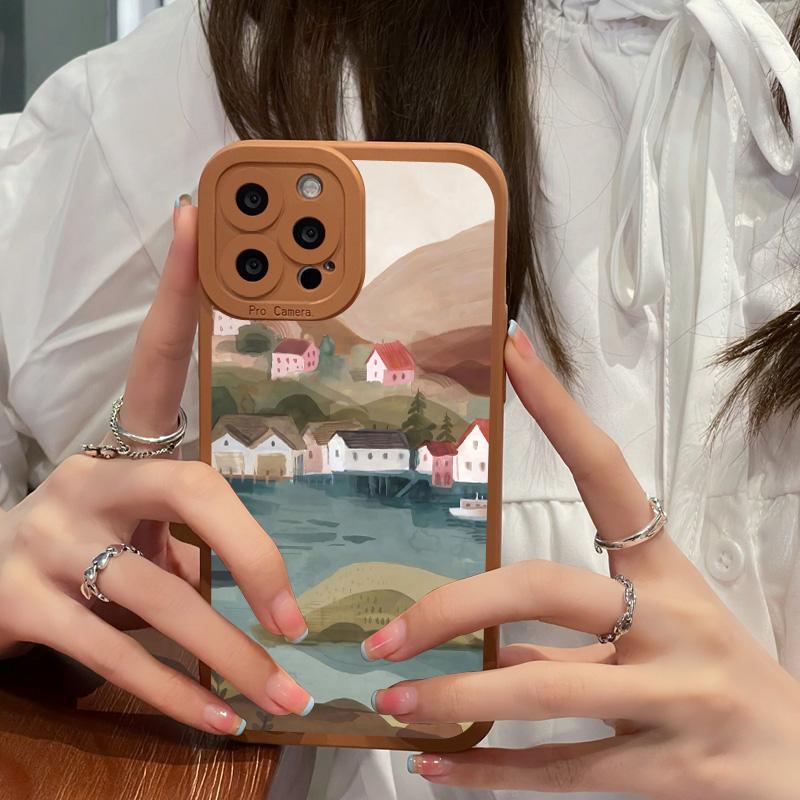 

Чехол для телефона с акварельным рисунком для IPhone 11 X XR XS Облачный пейзаж Мягкий силиконовый чехол для IPhone 14 8 7 Plus SE20 13 12 Pro Max iphone X