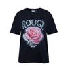 Womens/Ladies Grunge Rose Crew Neck Regular T-Shirt
