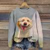 Dandelion Daisy Watercolor Ink Puppy Animal Art Design Print Sweatshirt 3D Printed Women Casual Pullover