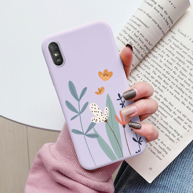Heart Flower Case For Redmi 9A 9AT Phone Cover Cute Silicone Shockproof Soft Coque For Redmi 9A 9 AT Shell Cartoon Lovely Matte