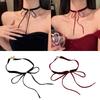 Exquisite Schleifenform Choker Halskette Stilvolle Schwarze/Rote Samt Schleifen Halsband Schlüsselbeinkette Halskette Schmuck Ornamente