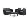 Garden Furniture In Woven Rattan Imitation Resin - Black - With Coffee Table - KETER - 4 People - MARIE