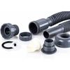 Plastic Bathroom Sink Drain Pipe, Flexible Sink Drain Pipe, Suitable for 1-1/4'' Sink Drains, Gray, Retractable, 13-35 Inches