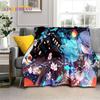 3D Niedliche Genshin Impact Cartoon Spiel Weiche Flanelldecke für Betten Schlafzimmer Sofa Picknick, Überwurfdecke für Outdoor-Freizeit Nickerchen Geschenk