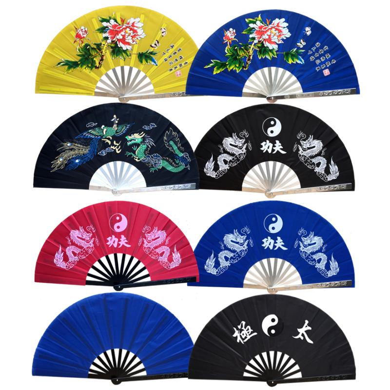 Tai Chi Kung Fu Fan Stainless Steel Alloy Fan Rib Morning Exercise Hand Abanico Chinese Martial Arts Performance Prop Ventilador