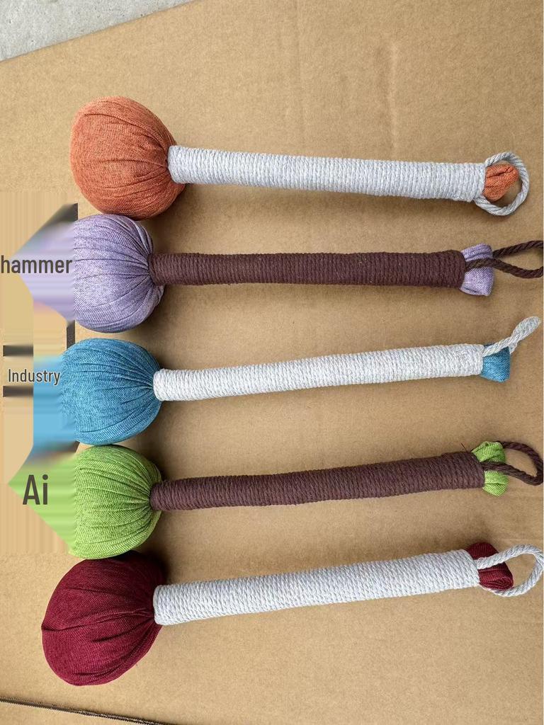 Handmade Cartoon Silk Mugwort Meridian Tapping Massage Hammer with Tassel.