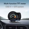 Turbo RPM Gauge OBD2+GPS Smart Gauge Time Speedometer Car Head Up Display Fault Diagnosis Clearing Multiple Alarm Functions Digital Odometer