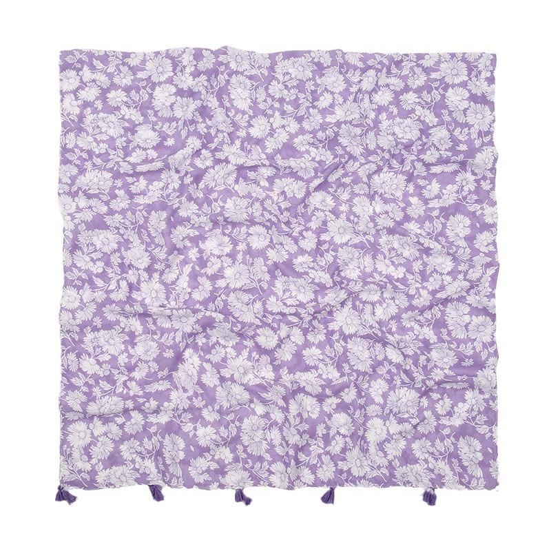 Spring and summer small fresh and sweet small flower twill cotton scarf go out to travel photo shawl