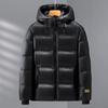 Black Gold Hooded Men's Goose Down Jacket - Thickened, Warm, Cold-Proof Winter Coat