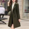 Womens Winter Lapel Button Long Trench Coat Jacket Ladies Overcoat Outwear
