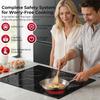 60 cm Glass Ceramic Hob 4 Plates, 4 Hobs with Oval Zone and Tri-Circle Zone, 6700 W Hob 4 Plates 59 Cm, 9 Heat Settings, Touch