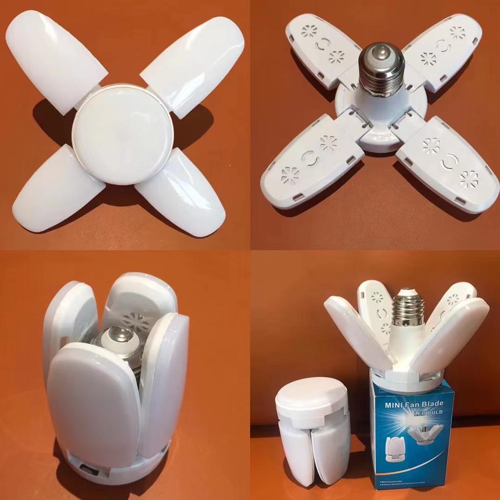 High Quality Mini 4 Leaf Deformable Lamp Folding 30W40W50W60W Led Fan Blade Bulb Indoor Adjustable Lighting Energy Saving