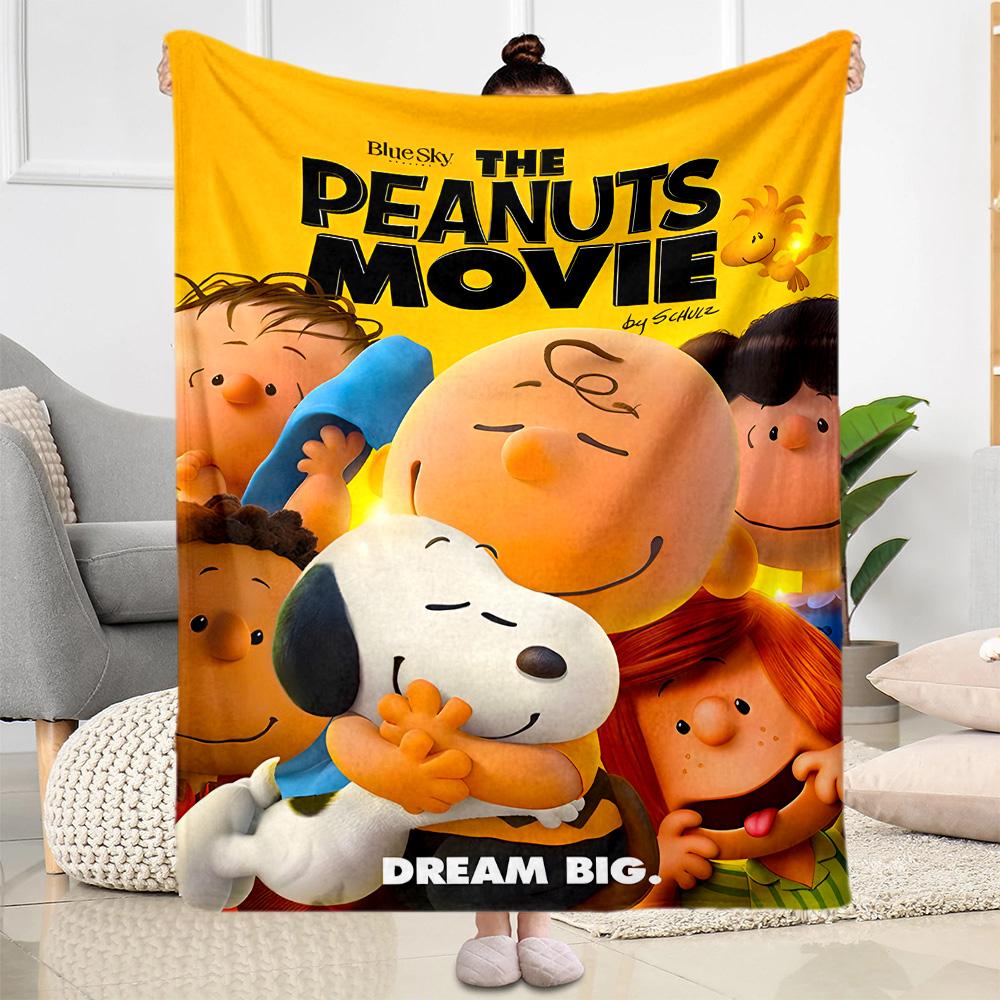 Peanuts Characters Panels Blanket Durable Comfort Perfect for Seaside Chair Sofa All-Season Use Modern Style Birthday Christmas Gift Blanket