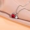 Heart Shaped Fashion 925 Sterling Silver Red Love Crystal Necklaces