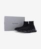 Balenciaga Speed 2.0 Volltransparente Sohle Graffiti Recycelte Strick-Sneaker - Schwarz:Weiß 617196W2DIA1190SS25