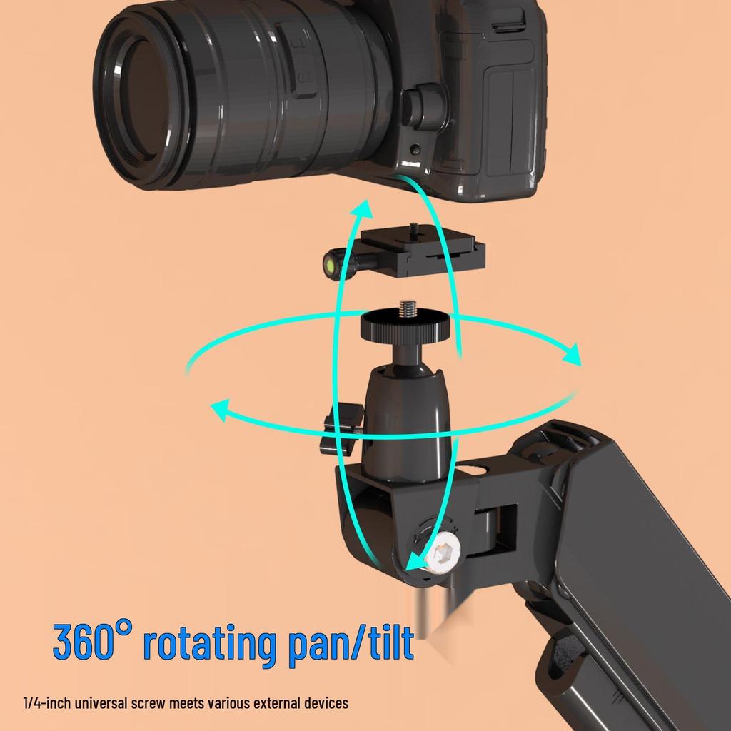 Suporte de Câmera DSLR Overhead Rotativo 360° Universal com Suporte Dobrável Telescópico