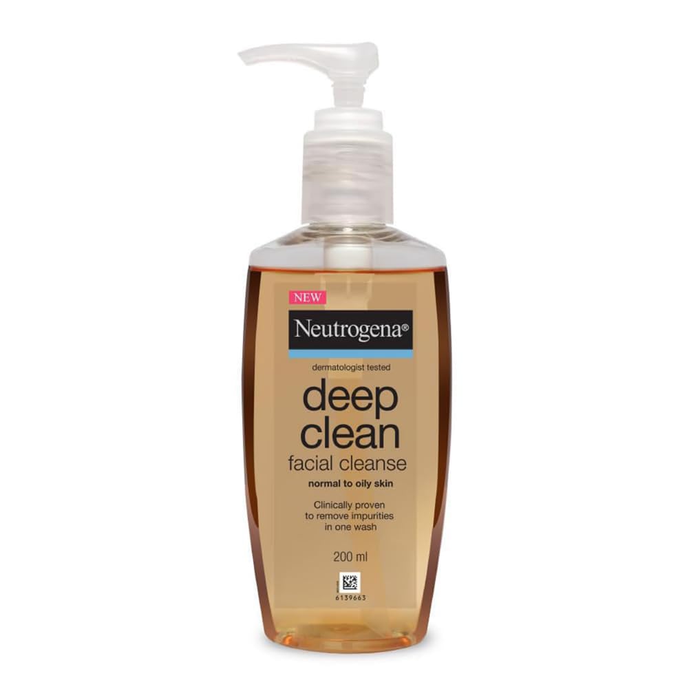 Neutrogena Deep Clean Gentle Facial Cleanser | 2x Glycerin & Cleansing Agent | Normal to Oily Skin | 200ml
