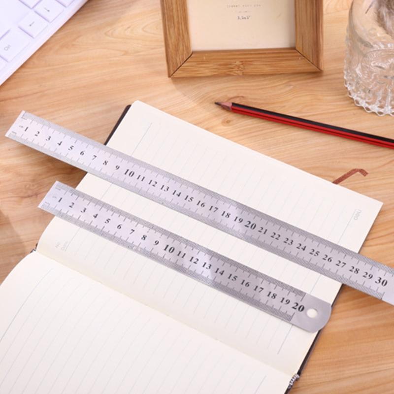 Stainless Straight Ruler Measuring Tools Stationery Drafting Accessory for School Office Home Architect Craft 15/20/30cm