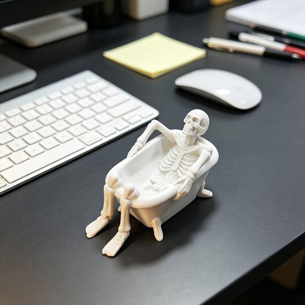 Well-Made Resin Trinket Organizer Smooth Surface Bathtub Tray Skeleton Tray Living Room