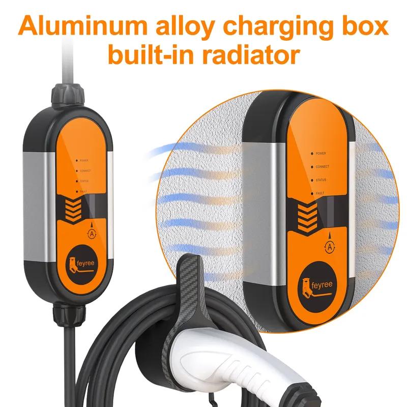 Feyree Portable EV Charger Type2 16A 3.5KW EVSE Charging Cable Type1 SAE J1772 EU Plug Controller Wallbox for Electric Car
