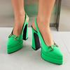 Summer New Brand Women 'S Platform Back Strap Sandals Fashion Thick Sole Bridal Wedding Party Shoes High Heels ,Plus Size 48