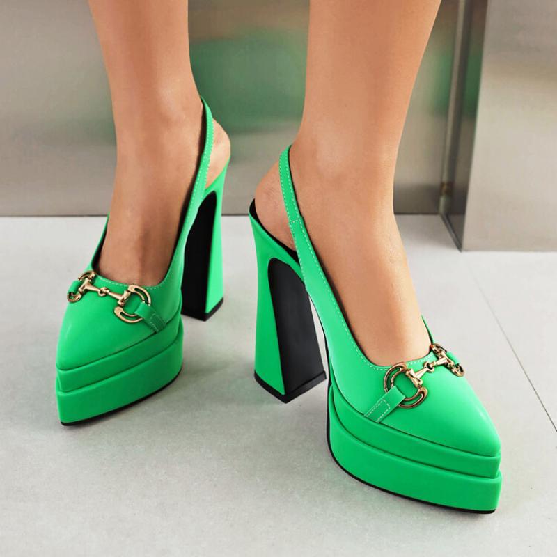 Summer New Brand Women 'S Platform Back Strap Sandals Fashion Thick Sole Bridal Wedding Party Shoes High Heels ,Plus Size 48