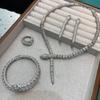 Haute Couture Schatz Kupfer Diamantbesetztes Schlangen Schmuckset Laufsteg Exquisit Nische Rhodinierte Seiko High-End Halskette Ohrringe